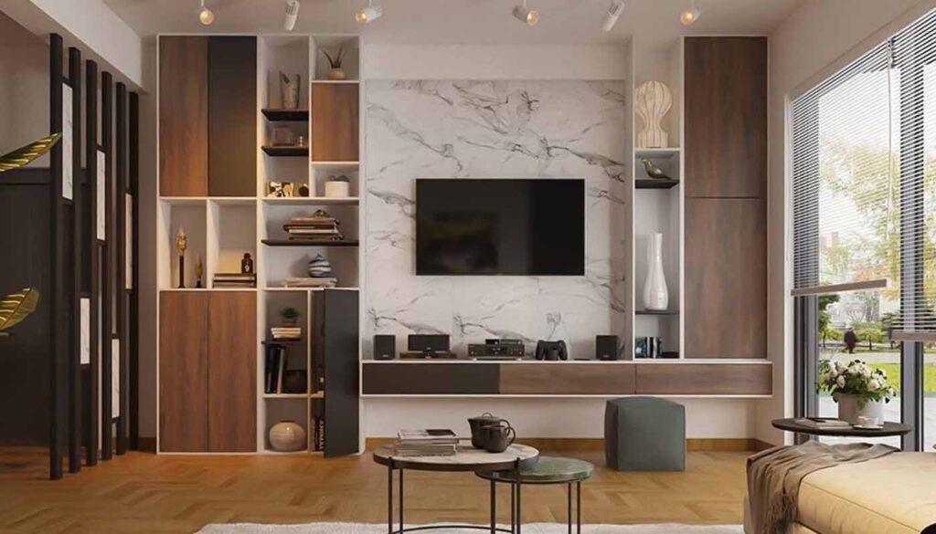 House Interior Hall TV Showcase Design Ideas